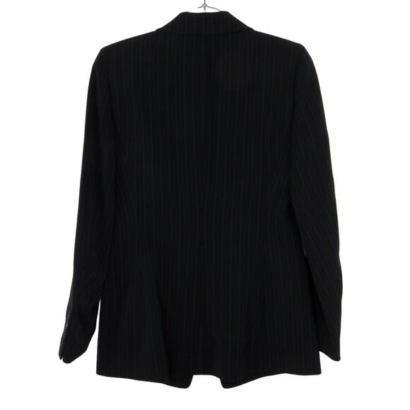 Vintage Anne Klein Black Pinstripe Blazer Formal Corpcore Small - Picture 4 of 6